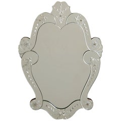 Espejo de pared veneciano de estilo Art Déco italiano con motivos florales, década de 1930