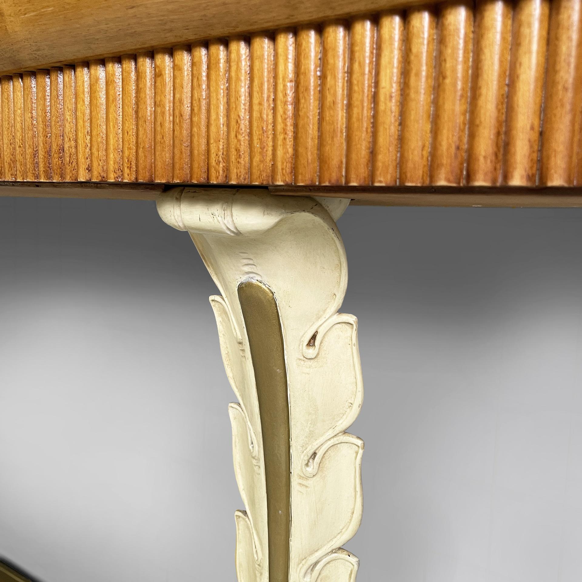 Italian Art Deco wall console in wood and mirror, 1940s For Sale 8