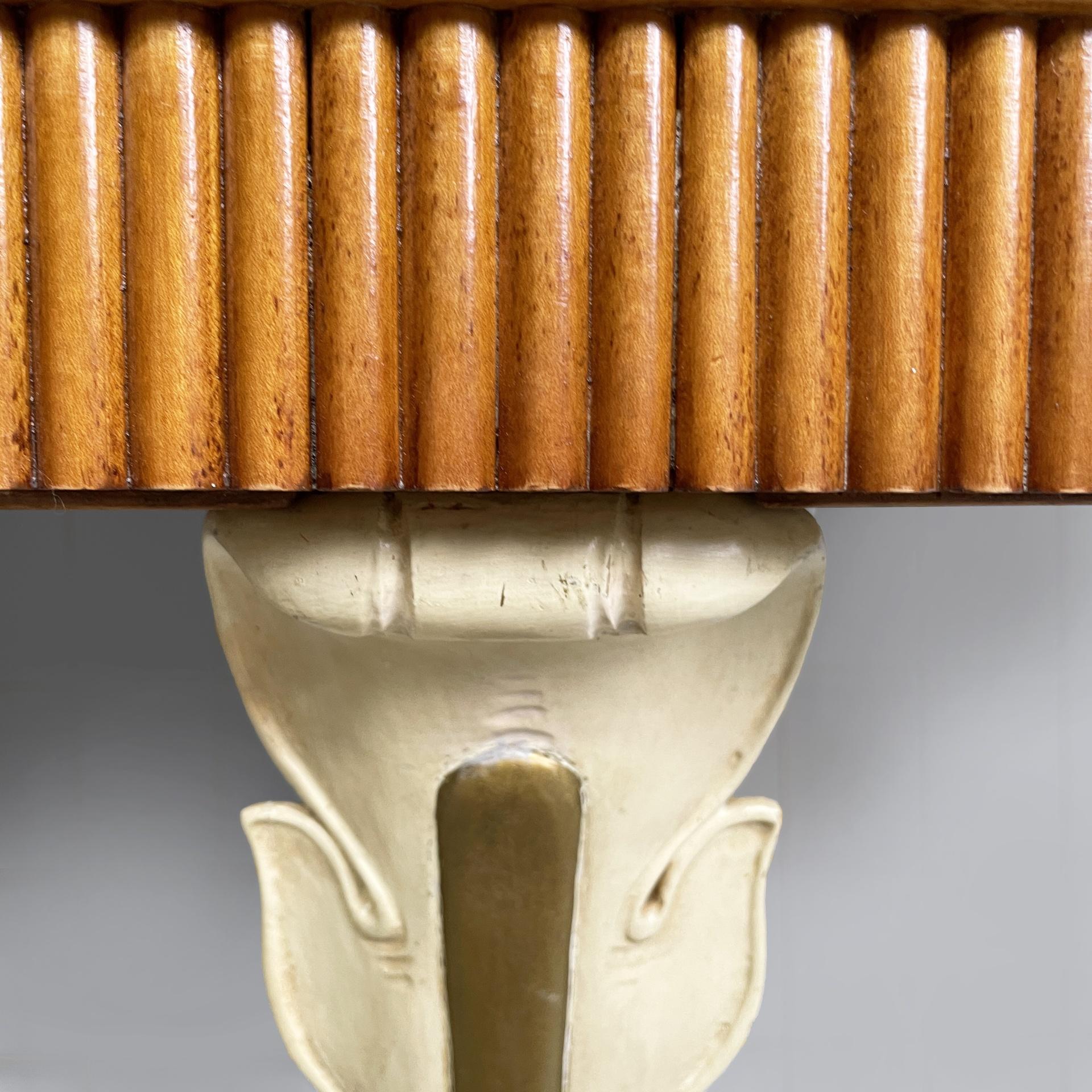 Italian Art Deco wall console in wood and mirror, 1940s For Sale 9