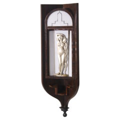 Italian Art Deco wall lamp in style Gio Ponti with silver-plated wood sculpture