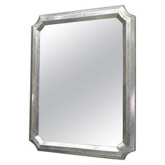Italian art deco wall mirror in aluminium, 1930s