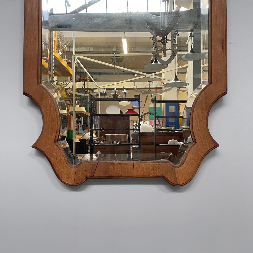 Italian Art Deco wall mirror in wood, 1940s For Sale 5