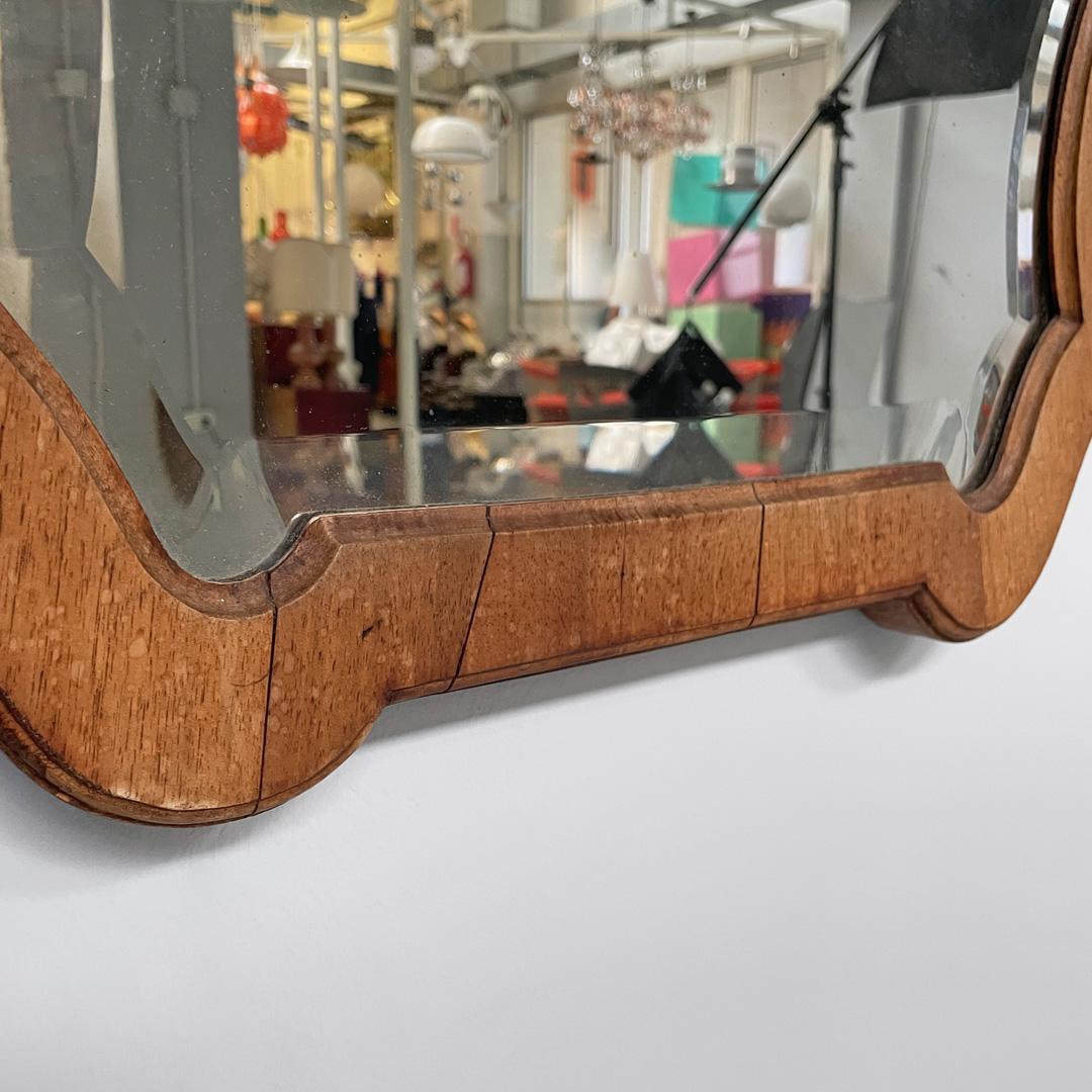 Italian Art Deco wall mirror in wood, 1940s For Sale 6