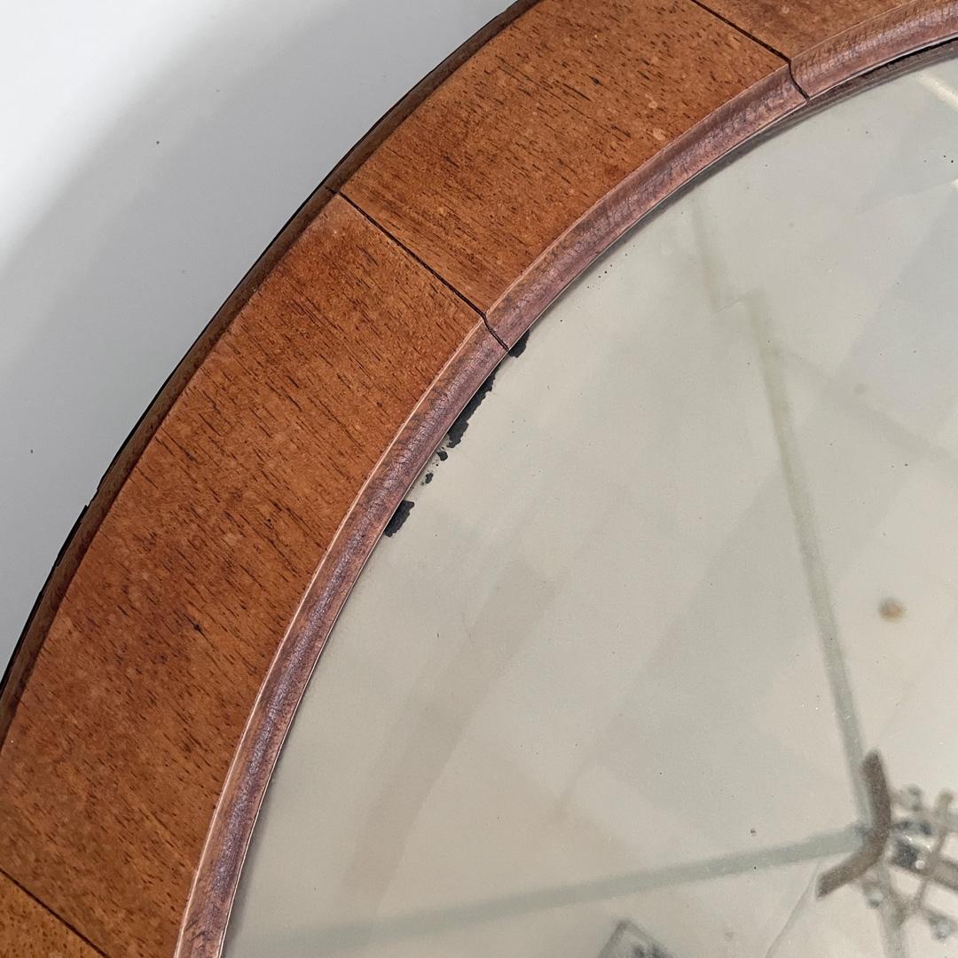 Italian Art Deco wall mirror in wood, 1940s For Sale 8