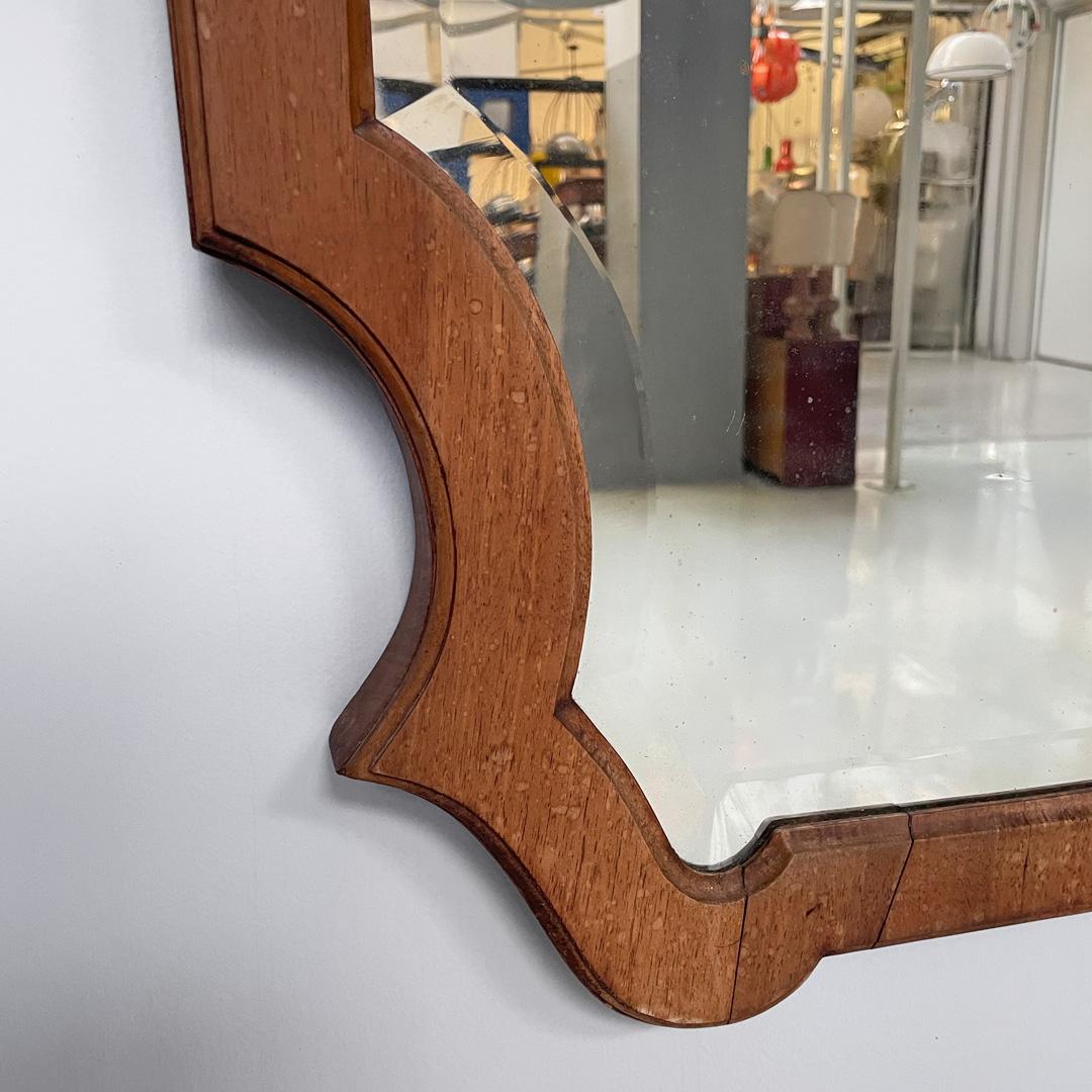 Italian Art Deco wall mirror in wood, 1940s For Sale 11