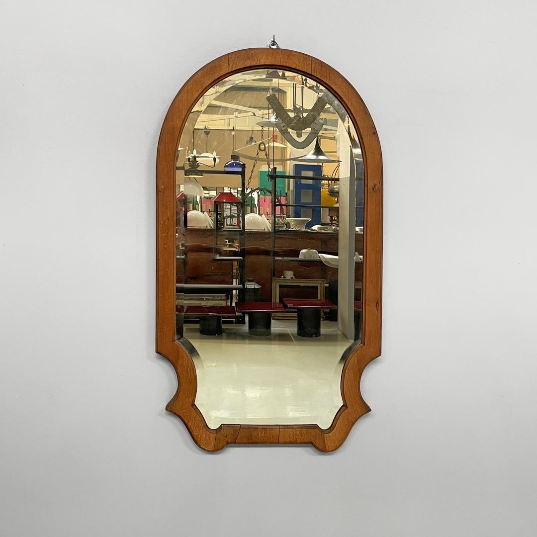 Italian Art Deco wall mirror in wood, 1940s In Good Condition For Sale In MIlano, IT