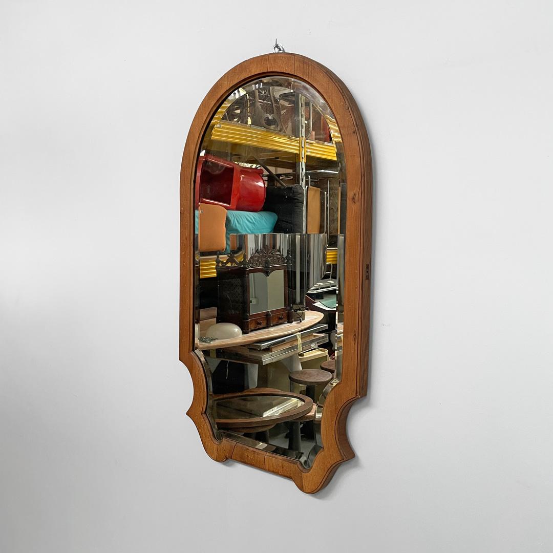 Mid-20th Century Italian Art Deco wall mirror in wood, 1940s For Sale