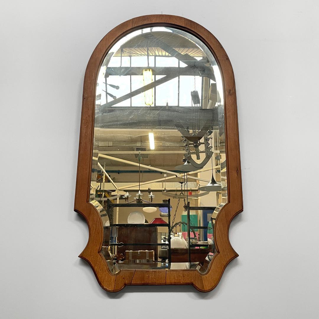 Mirror Italian Art Deco wall mirror in wood, 1940s For Sale