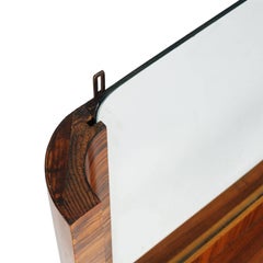 Italian Art Decò Wall Mirror by Osvaldo Borsani Attributed in Macassar Ebony