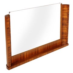 Italian Art Decò Wall Mirror by Osvaldo Borsani Attributed in Macassar Ebony