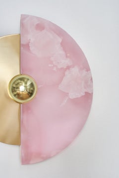 Italian Art Deco Wall Sconce in Pink Onyx "Levante"
