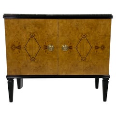 Used Italian Art Deco Walnut and Briar Cabinet, 1940s