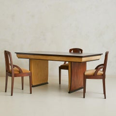 Italian Art Deco Walnut Desk or Dining Table Attribute to Osvaldo Borsani, 1940s