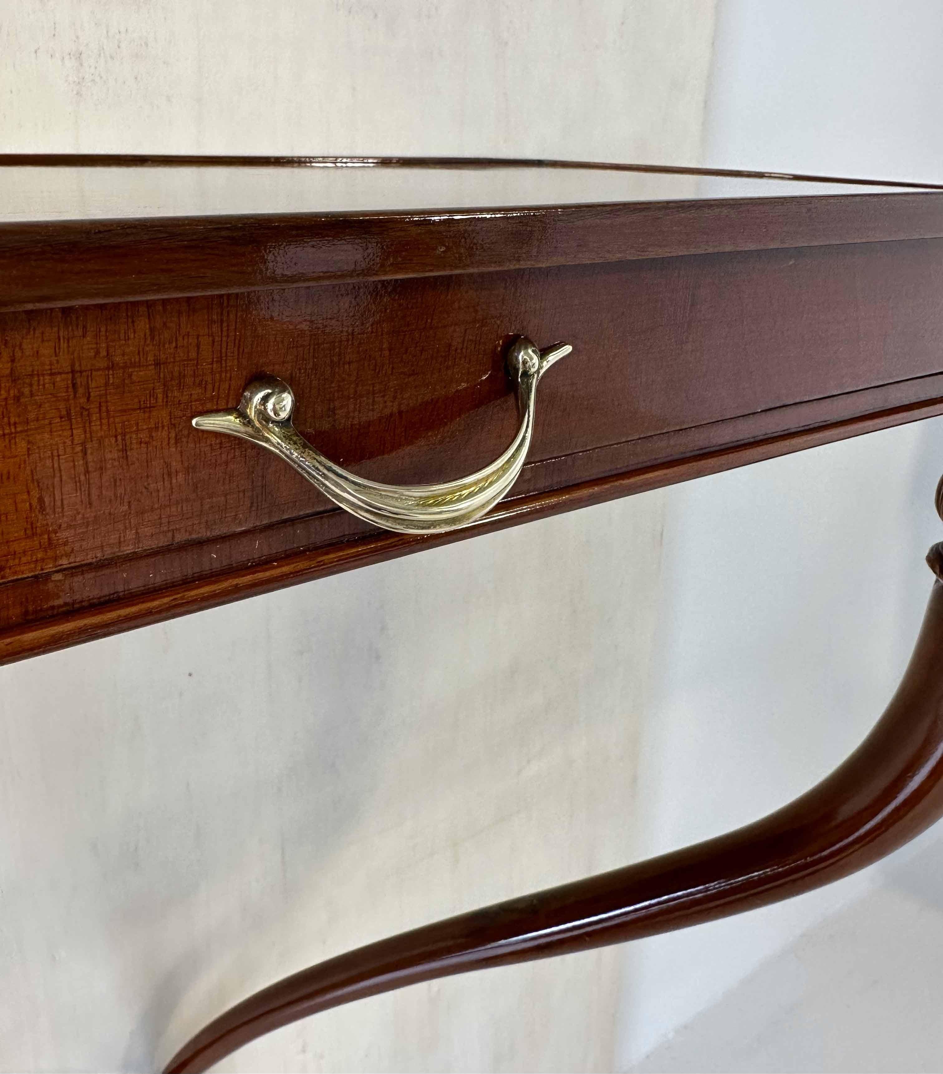 Italian Art Deco Walnut Hanging Console Table, 1930s For Sale 3