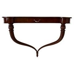 Italian Art Deco Walnut Hanging Console Table, 1930s