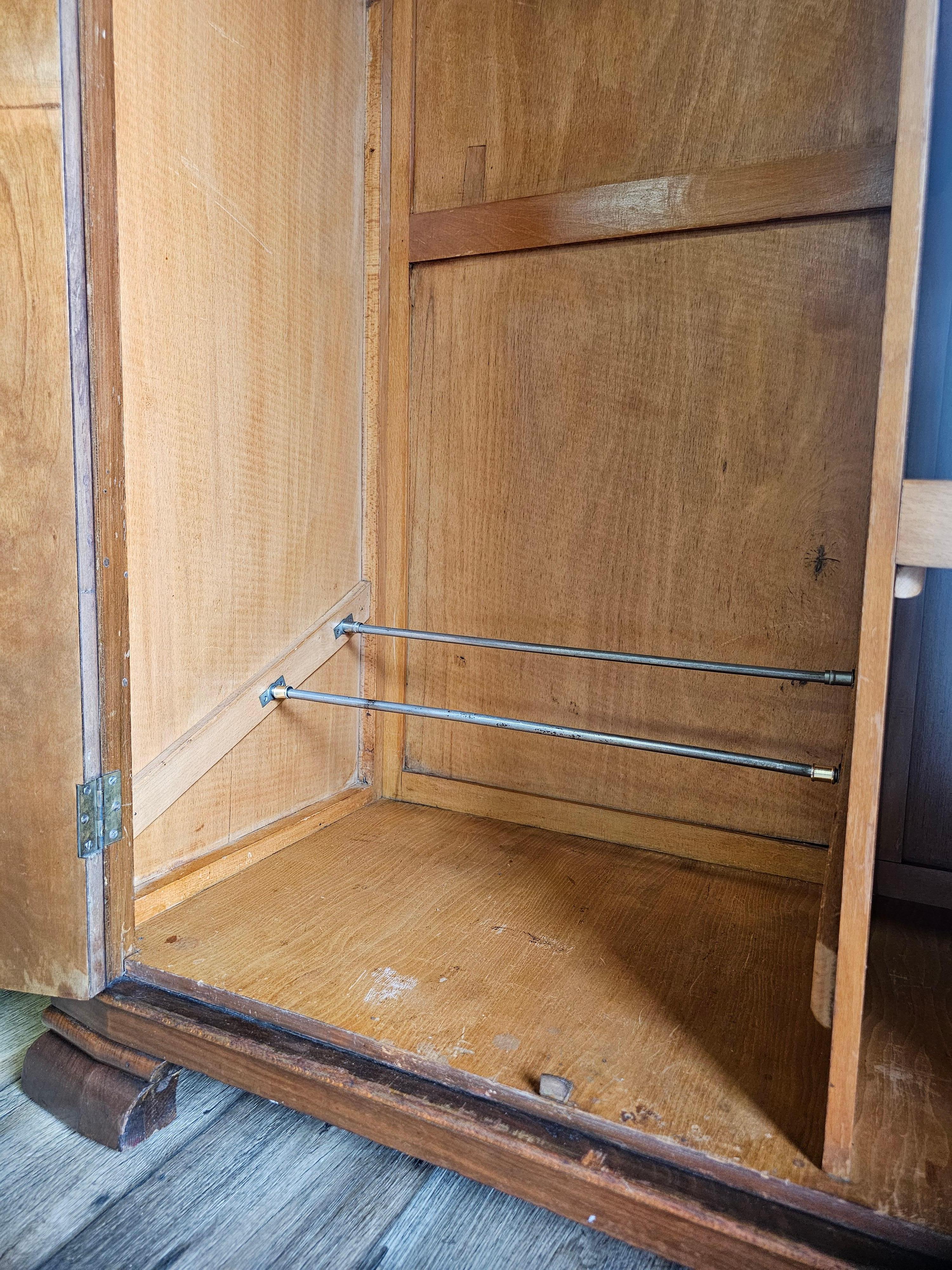 Italian Art Deco Walnut Wardrobe 2