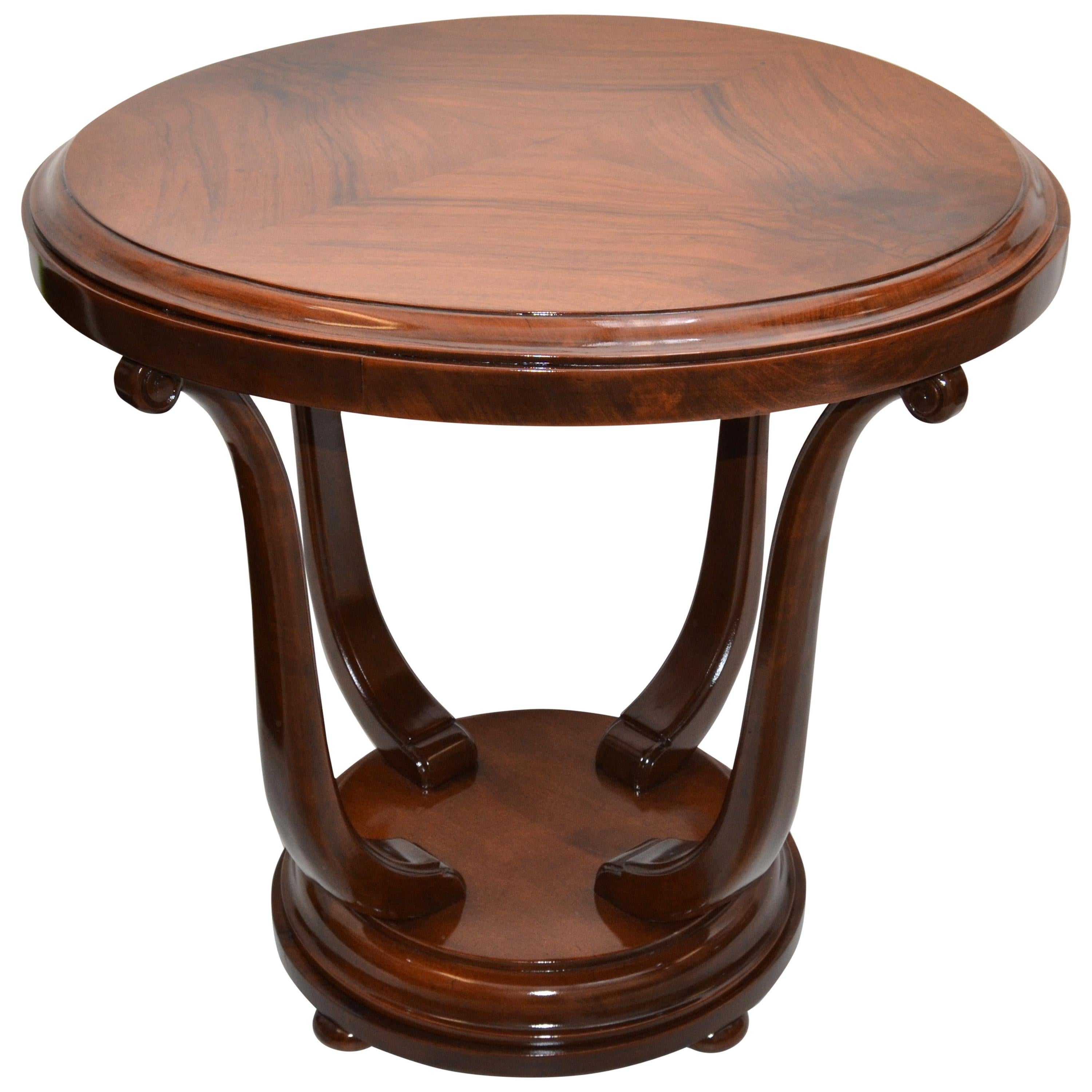 Italian Art Deco Walnut Wood Coffee Table Center Table 1950