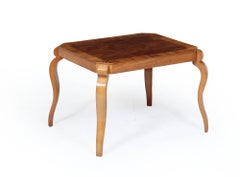 Italian Art Deco Walnut & Zebrano Side Table – c.1930s