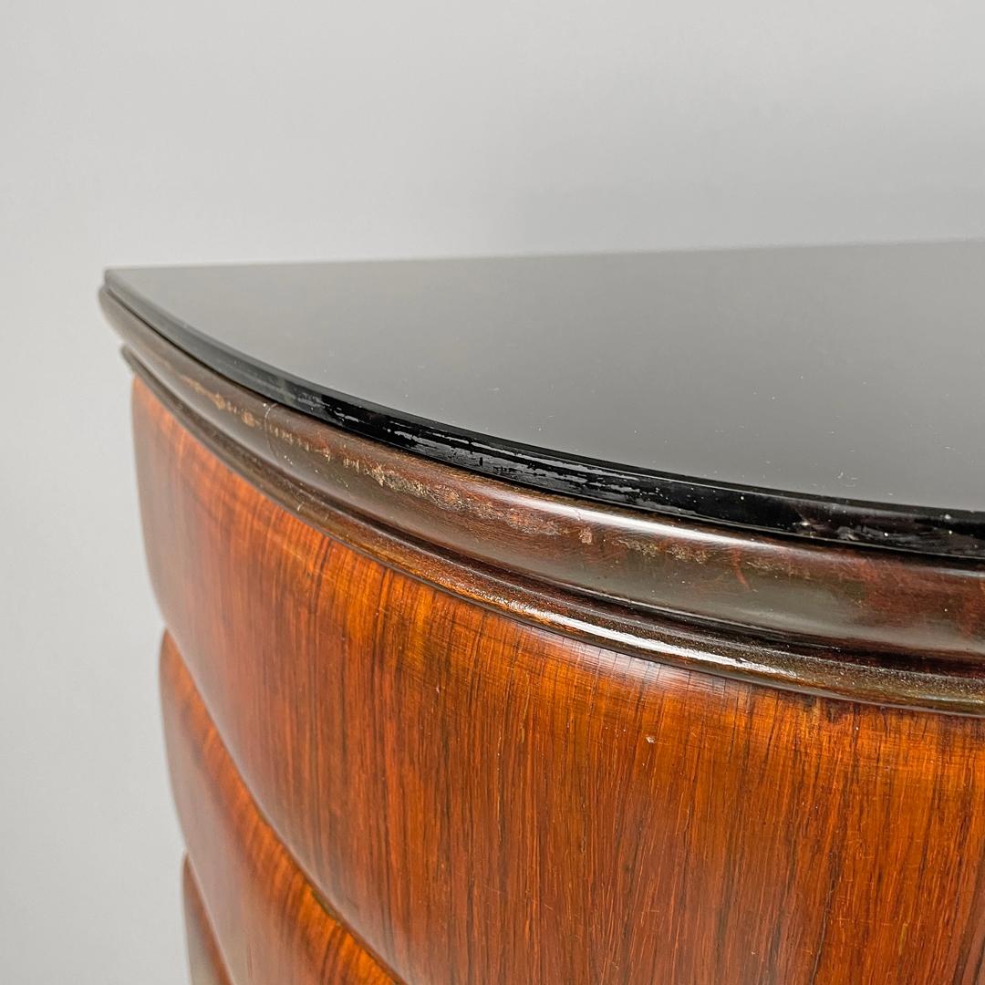 Mobile bar italiano Art Deco in legno e marmo verde Quadro in stile giapponese anni '40 in vendita 5