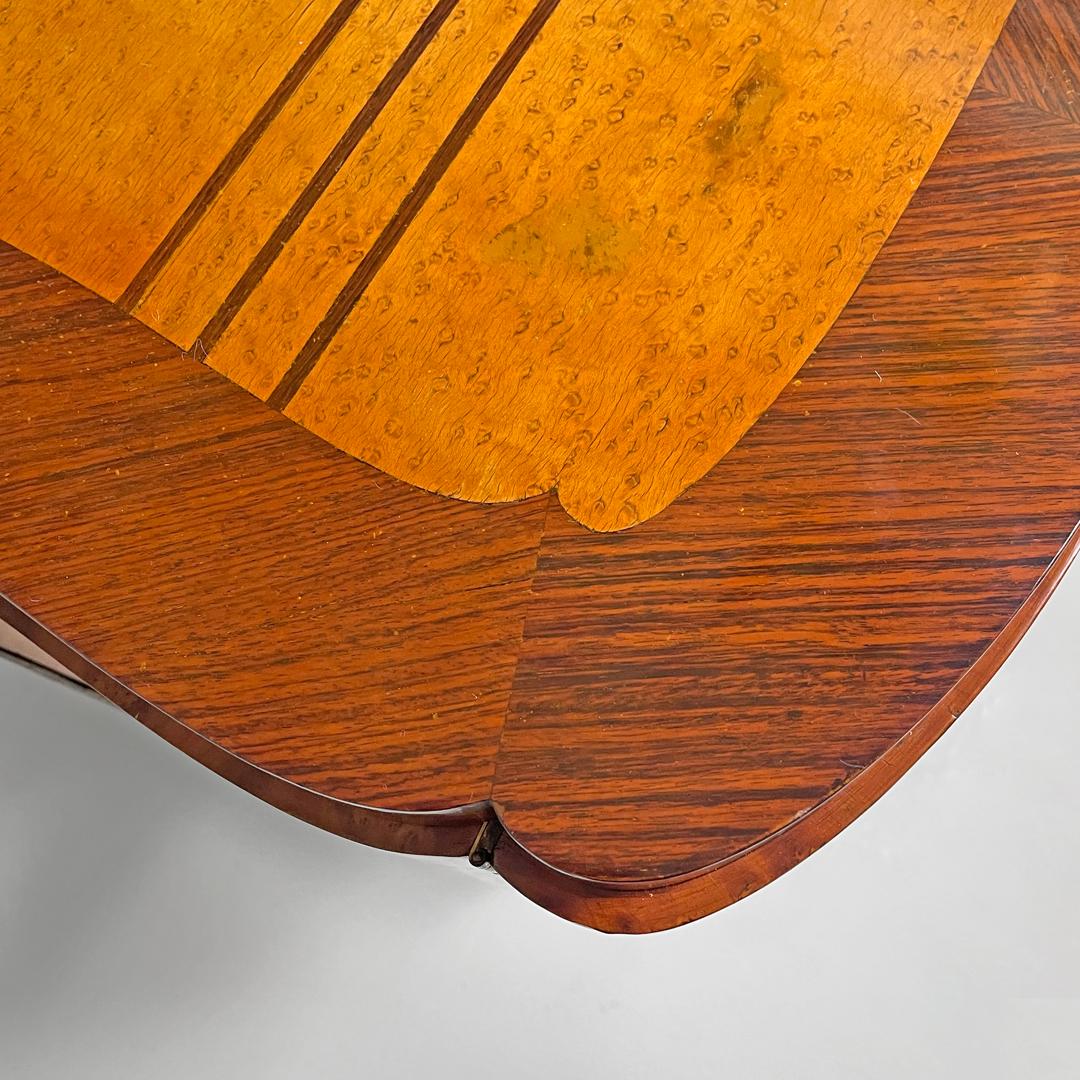 Italian Art Deco wooden bar cabinet mirrored doors and decorative inlays, 1930s For Sale 6