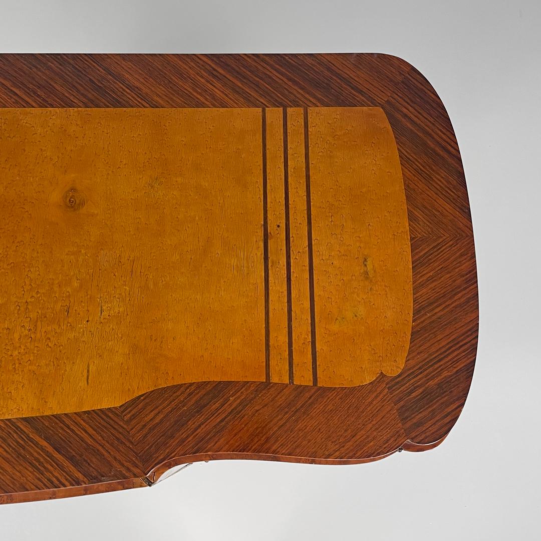 Italian Art Deco wooden bar cabinet mirrored doors and decorative inlays, 1930s For Sale 7
