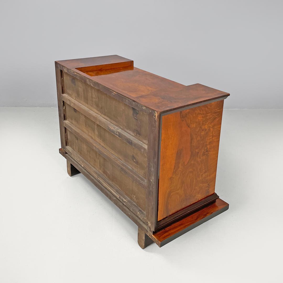 Italienischer Art-Déco-Barschrank aus Holz mit rotem Innenraum und Intarsiendekorationen, 1930er Jahre im Angebot 2