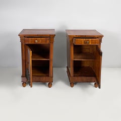 Italian art deco wooden bedside tables, 1930s