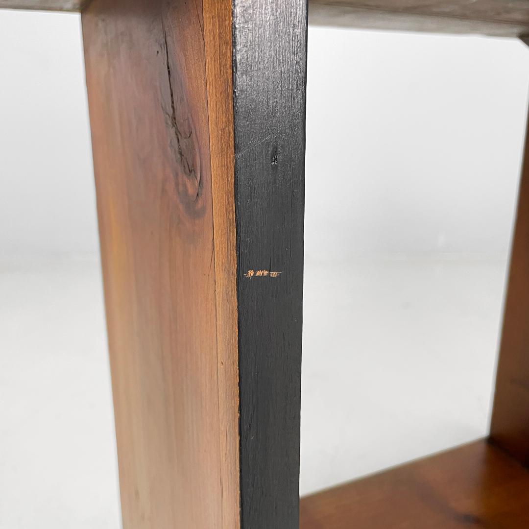 Table basse italienne Art déco en bois avec profils arrondis peints en noir, années 1940 en vente 8