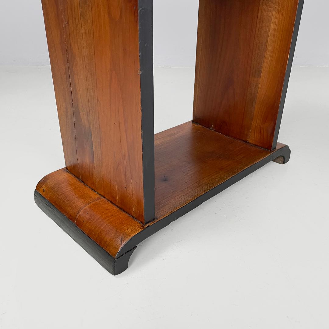 Table basse italienne Art déco en bois avec profils arrondis peints en noir, années 1940 en vente 11