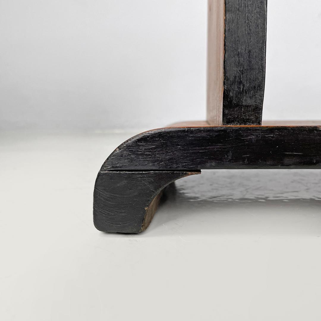 Table basse italienne Art déco en bois avec profils arrondis peints en noir, années 1940 en vente 14