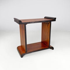 Italian Art Deco wooden coffee table with painted black rounded profiles, 1940s