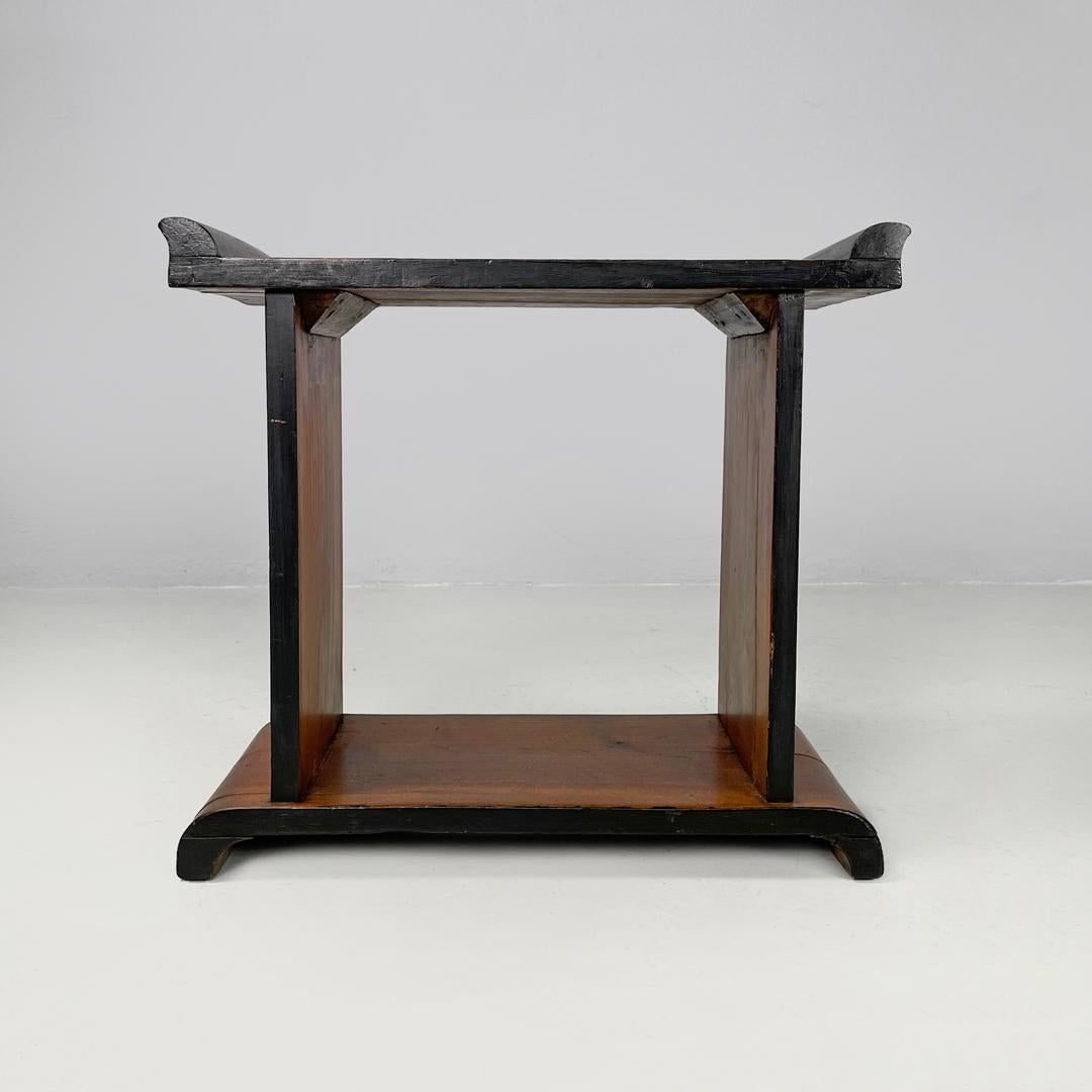 Table basse italienne Art déco en bois avec profils arrondis peints en noir, années 1940 Bon état - En vente à MIlano, IT