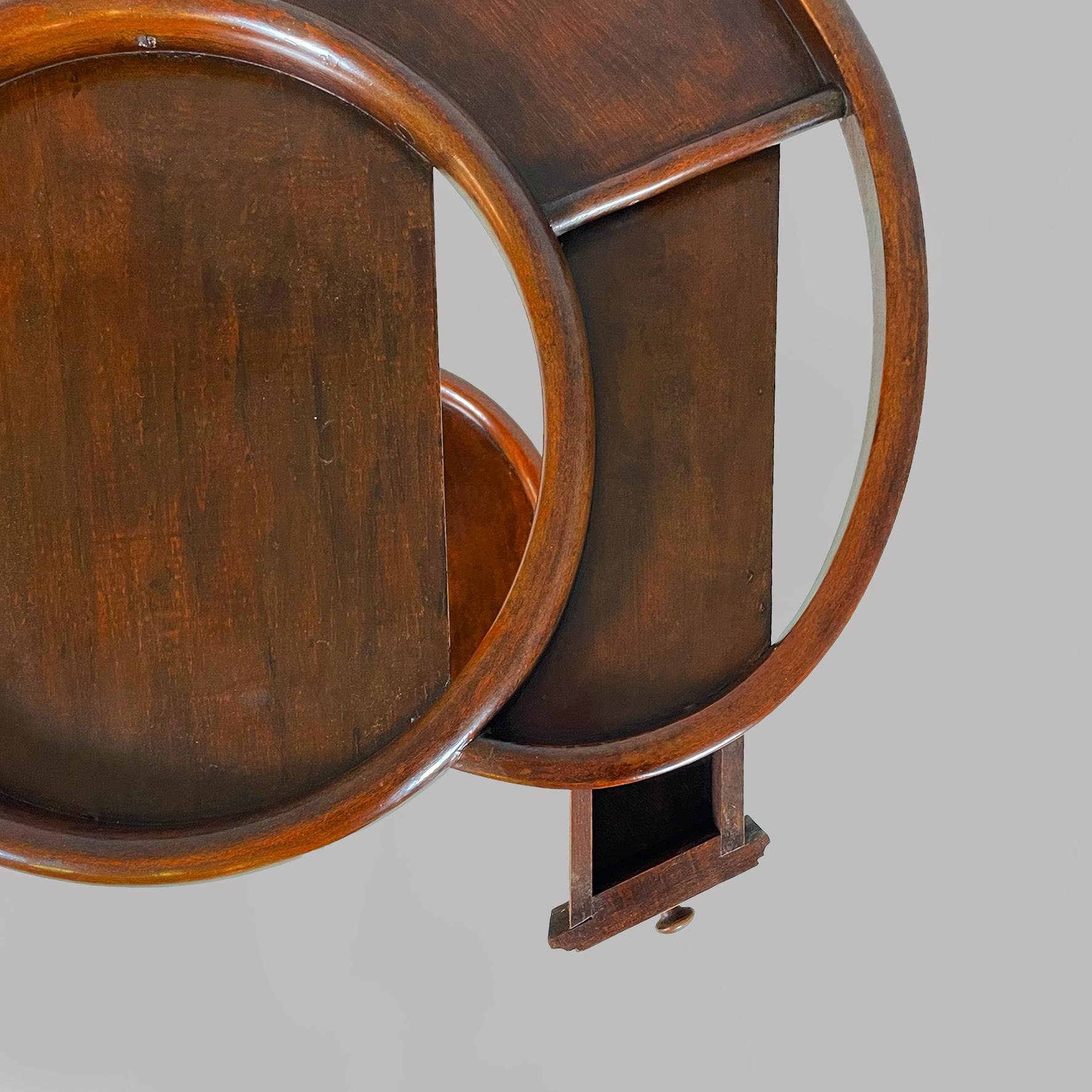 Italian art deco wooden coffee tables with tray on the top, 1900s For Sale 9
