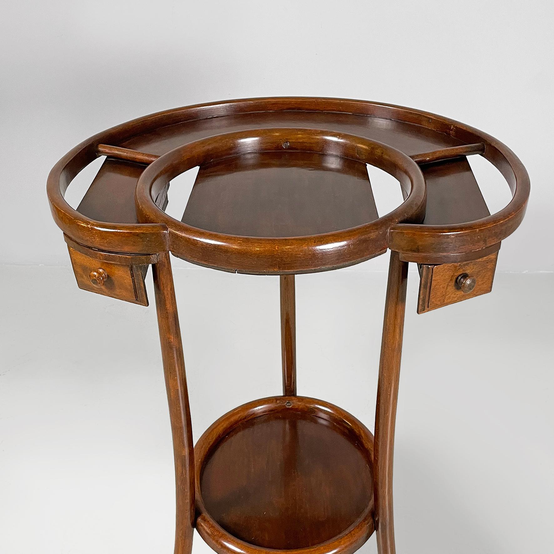 Italian art deco wooden coffee tables with tray on the top, 1900s For Sale 11