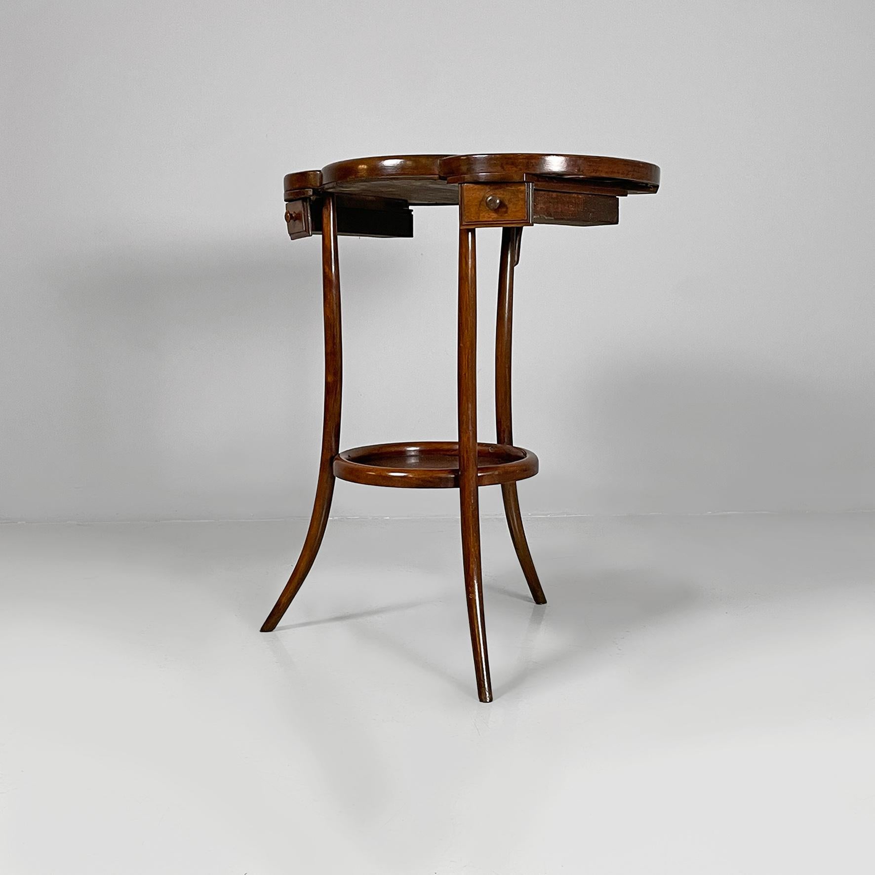 Italian art deco wooden coffee tables with tray on the top, 1900s For Sale 13