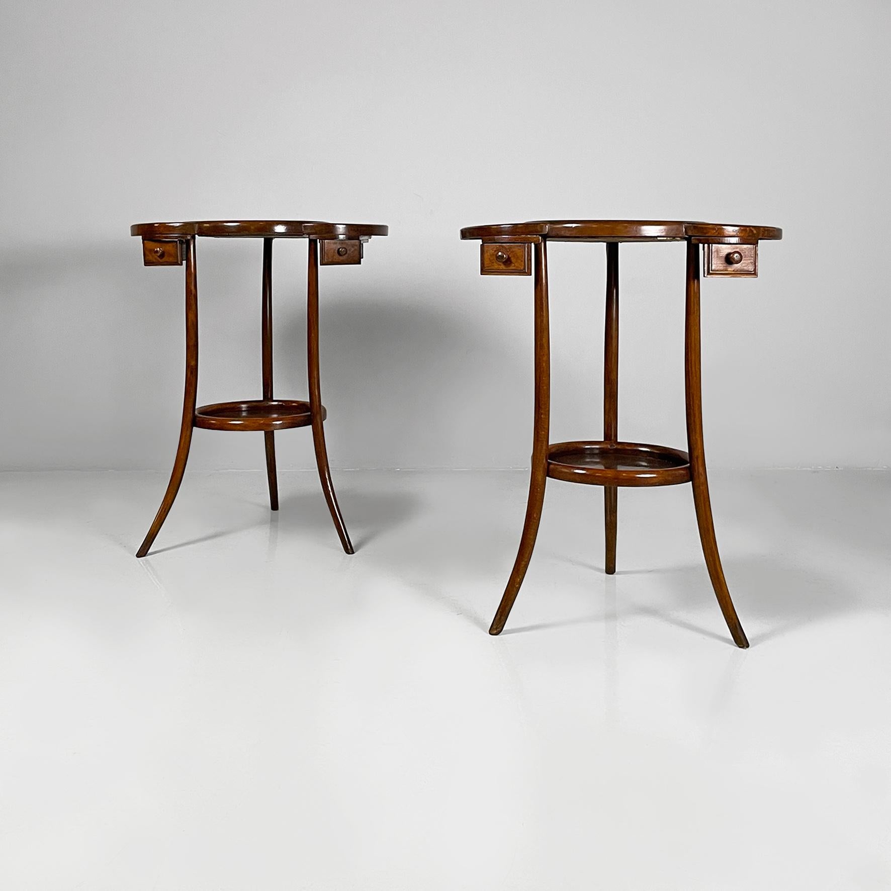 Italian art deco wooden coffee tables with tray on the top, 1900s For Sale 3