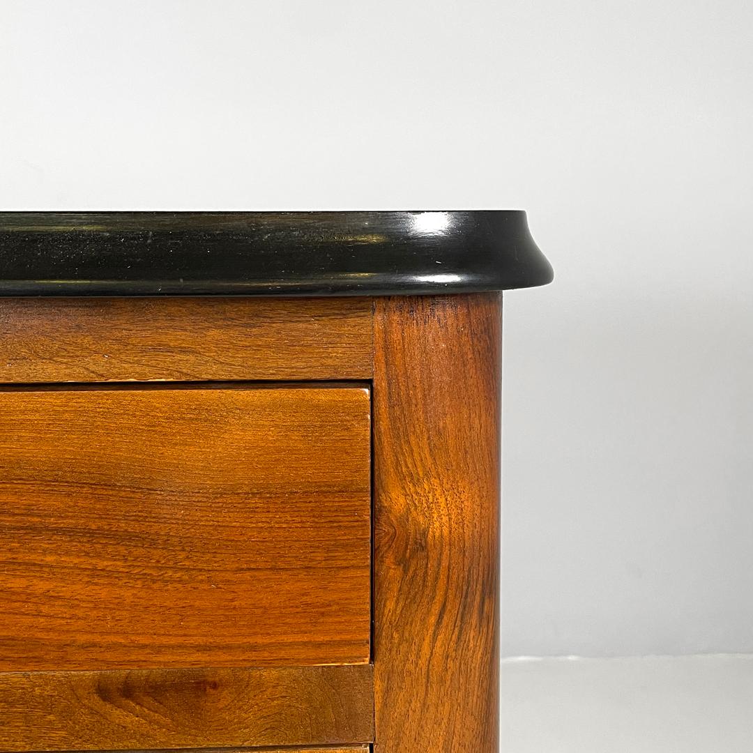 Italian Art Deco wooden dresser two drawers with glass transparent handles 1940s For Sale 5
