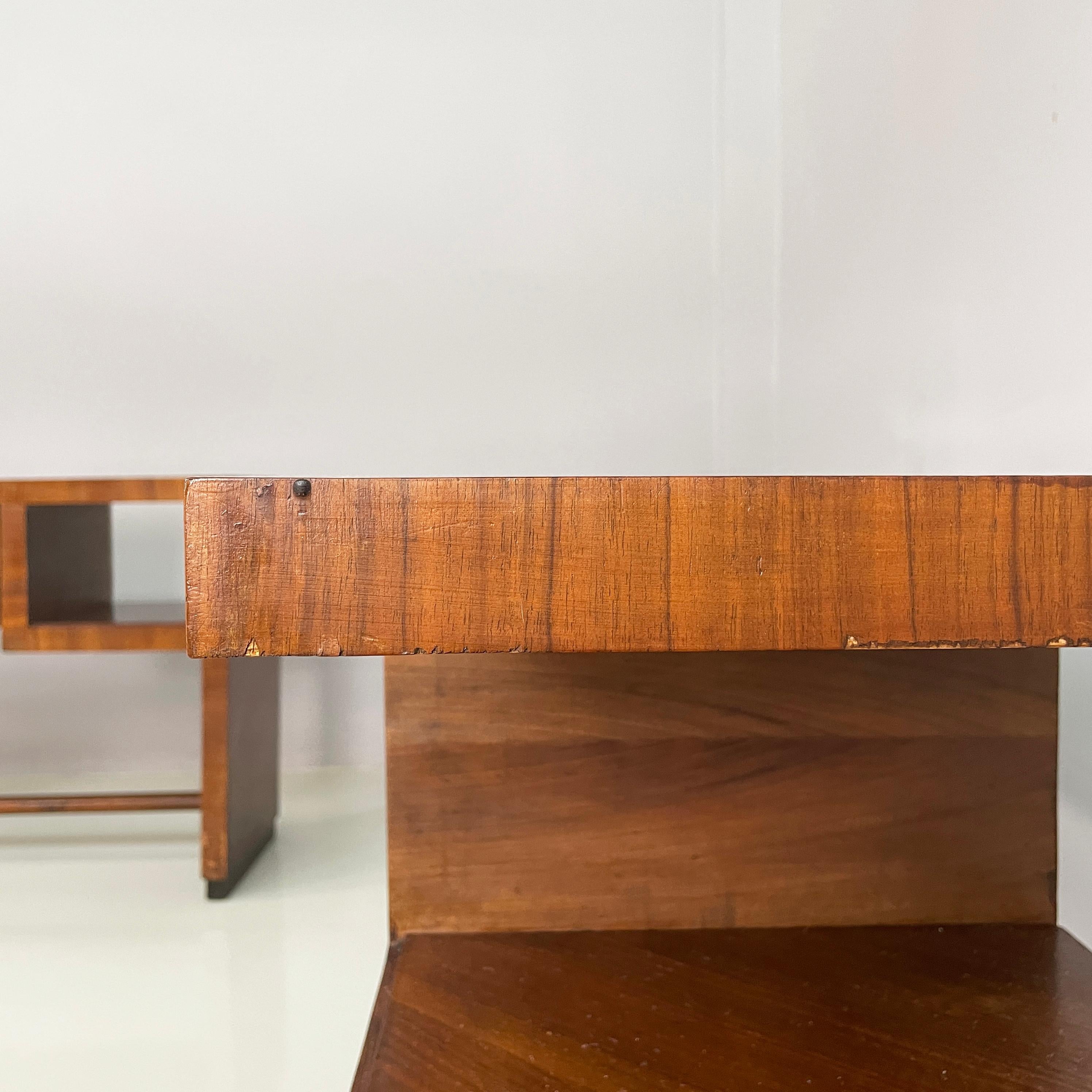 Rechteckige italienische Art-Déco-Konsolen aus Holz mit Schublade, 1940er Jahre im Angebot 8