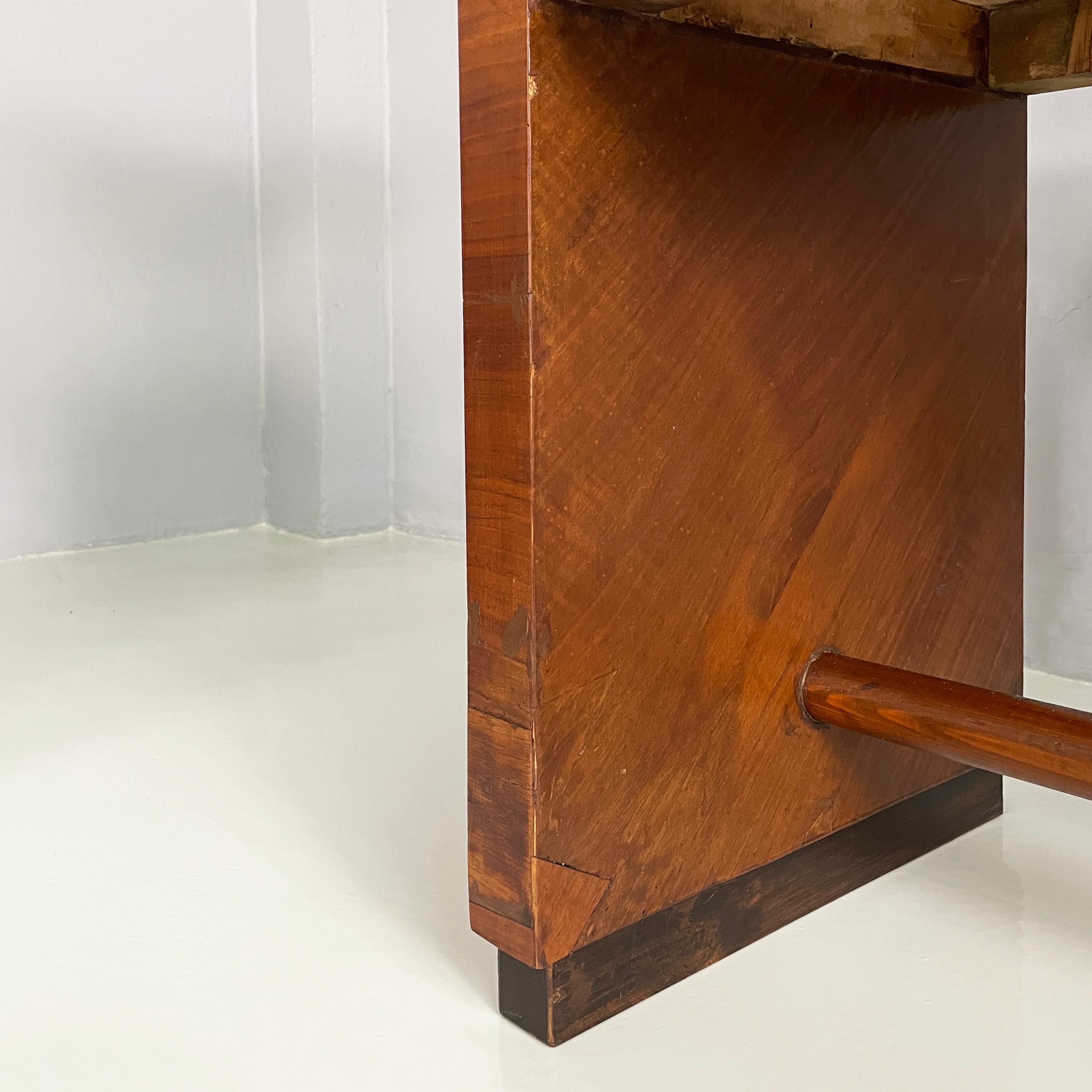 Rechteckige italienische Art-Déco-Konsolen aus Holz mit Schublade, 1940er Jahre im Angebot 12