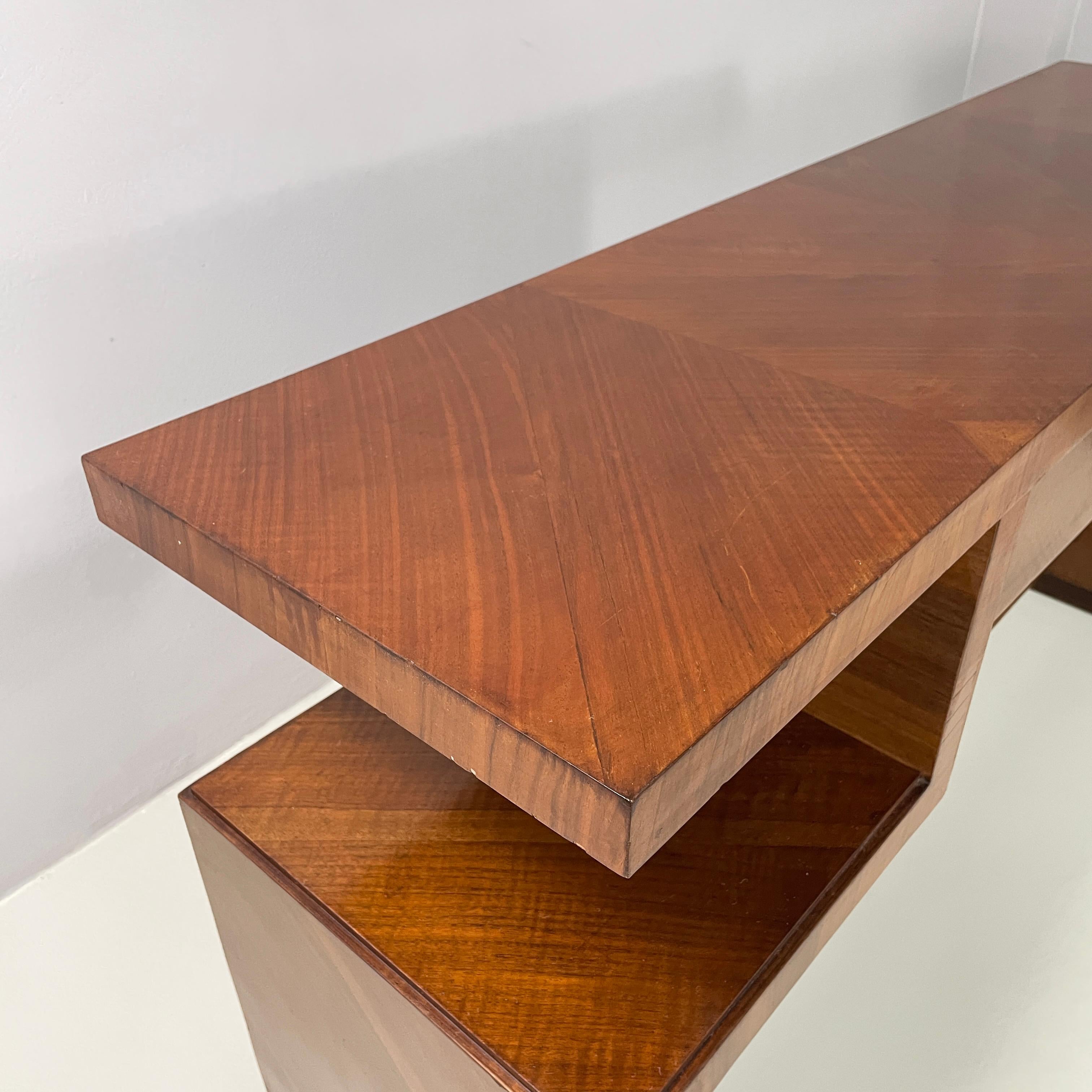 Rechteckige italienische Art-Déco-Konsolen aus Holz mit Schublade, 1940er Jahre (Mitte des 20. Jahrhunderts) im Angebot