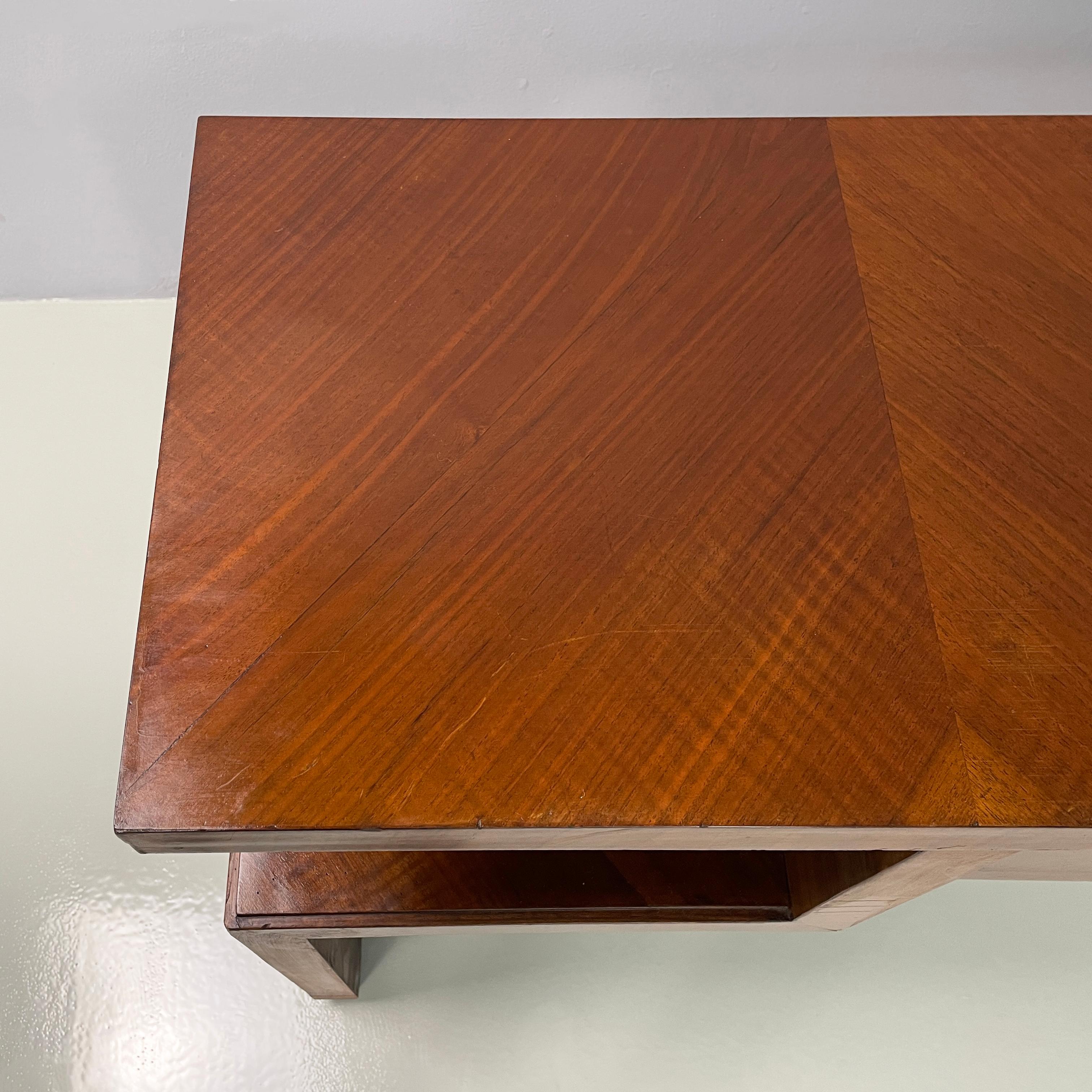 Rechteckige italienische Art-Déco-Konsolen aus Holz mit Schublade, 1940er Jahre im Angebot 1