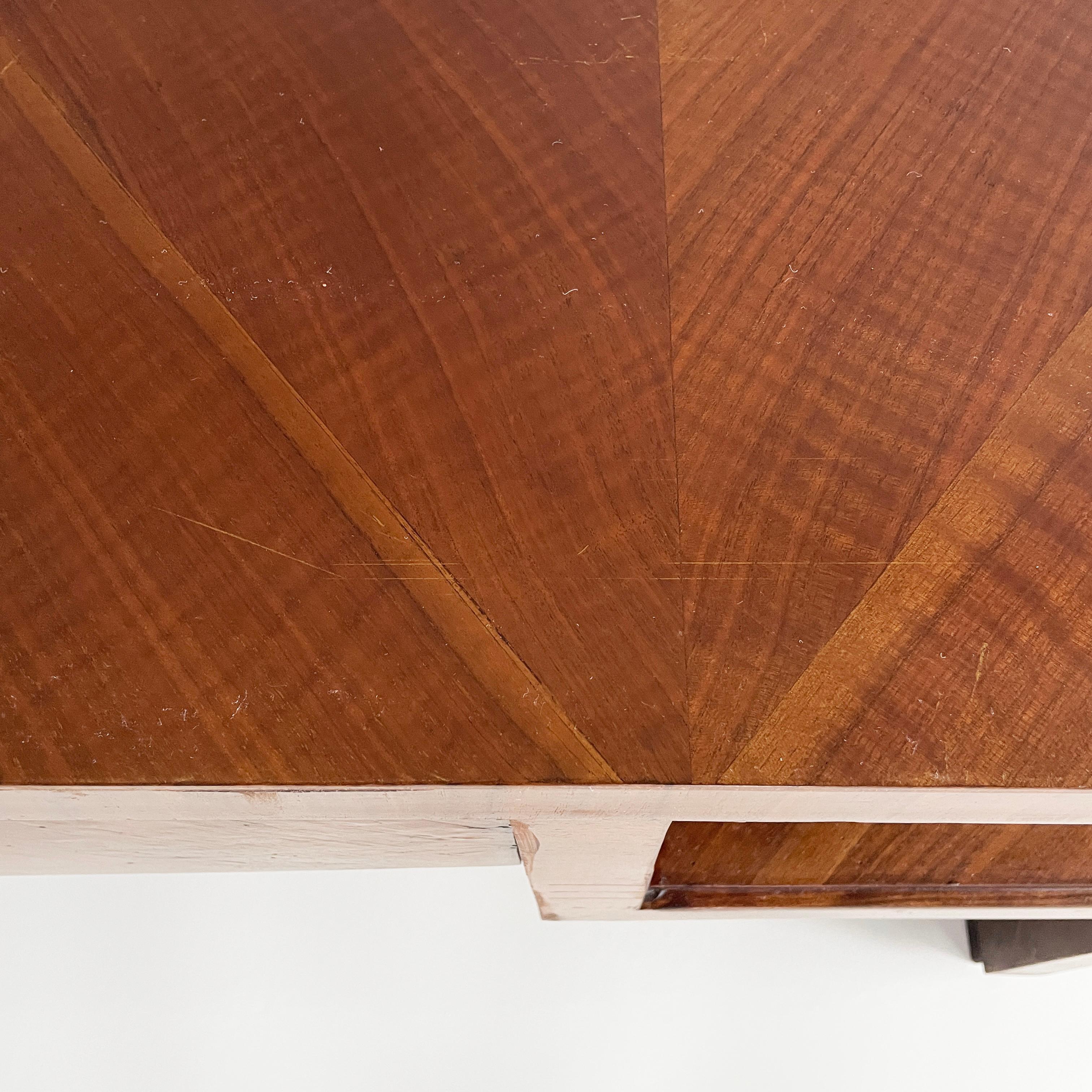 Rechteckige italienische Art-Déco-Konsolen aus Holz mit Schublade, 1940er Jahre im Angebot 2