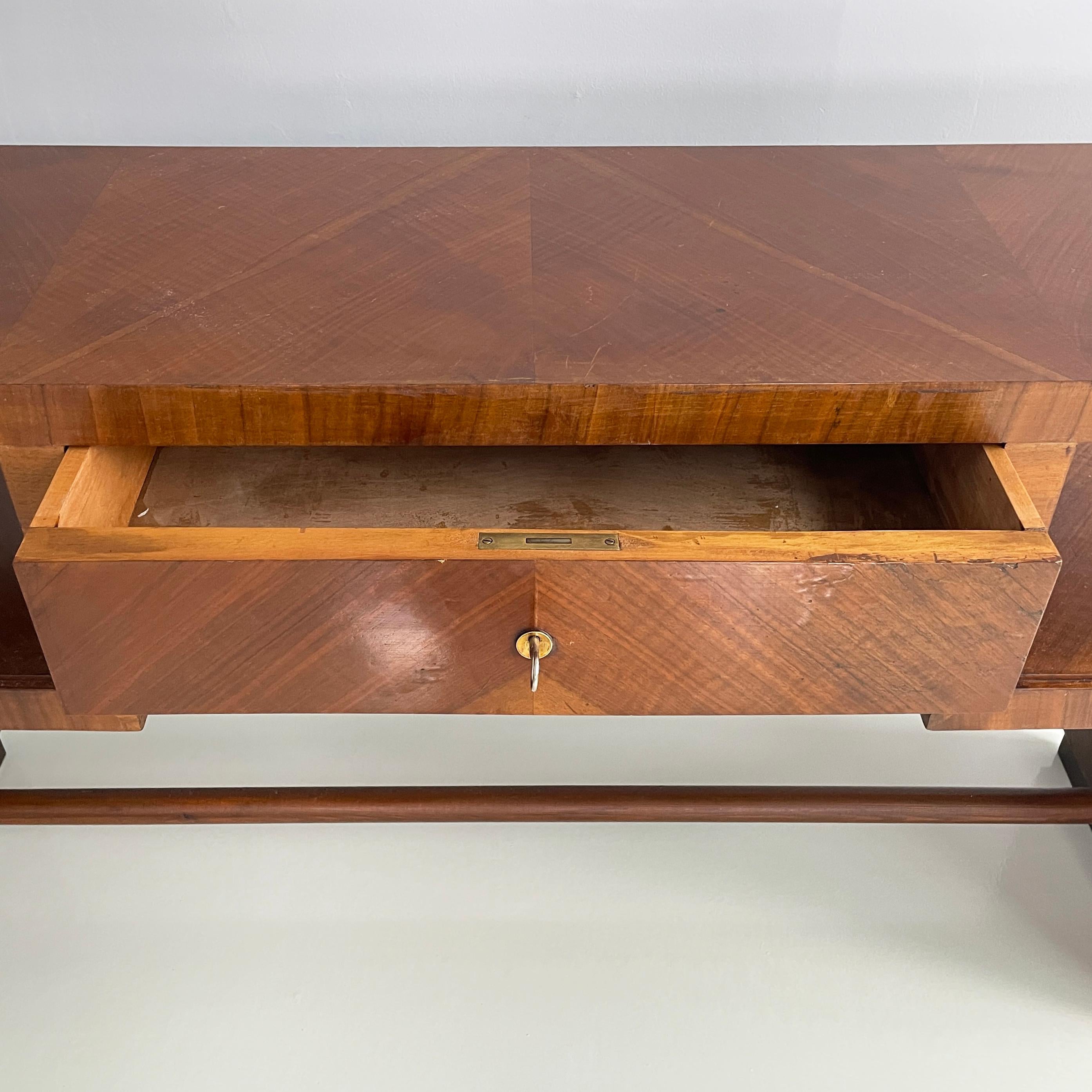 Rechteckige italienische Art-Déco-Konsolen aus Holz mit Schublade, 1940er Jahre im Angebot 3