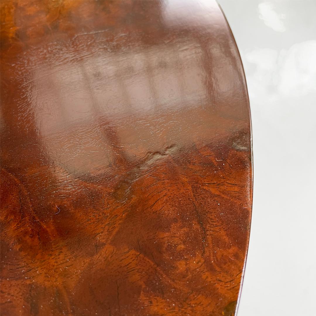 Mesa de café redonda de madera italiana art déco, años 30 en venta 3