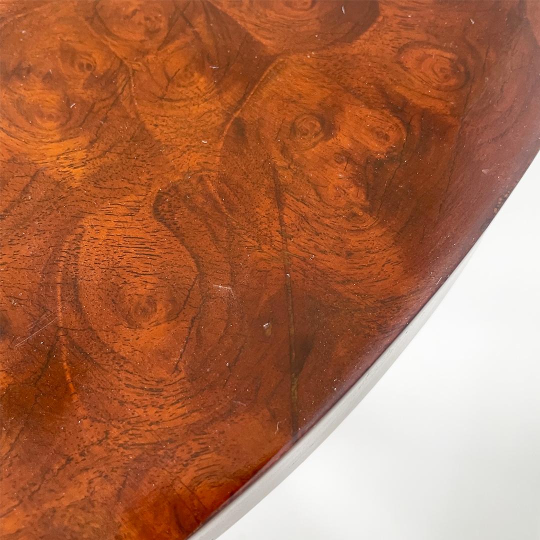 Mesa de café redonda de madera italiana art déco, años 30 en venta 4