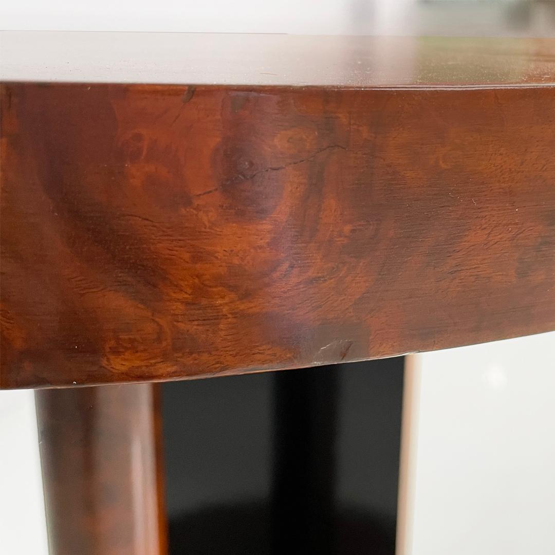 Mesa de café redonda de madera italiana art déco, años 30 en venta 5