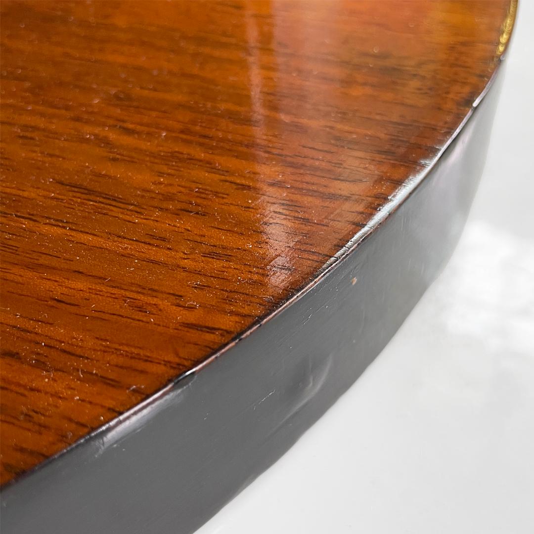 Mesa de café redonda de madera italiana art déco, años 30 en venta 6