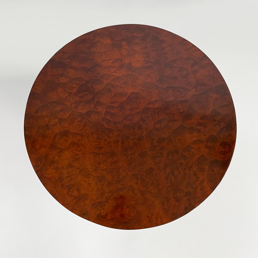 Mesa de café redonda de madera italiana art déco, años 30 en venta 2