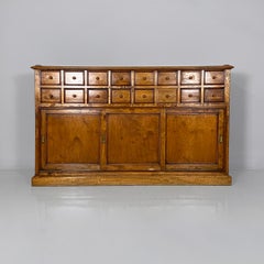 Credenza italiana Art Déco in legno con cassetti e scomparti, anni '30