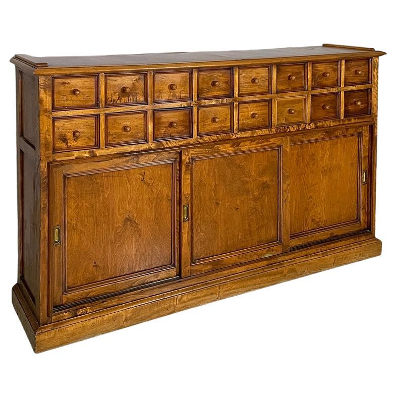 Italian Art Deco wooden sideboard with drawers and compartment, 1930s